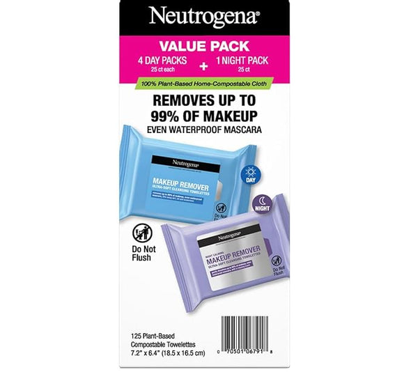 Neutrogena Makeup Remover & Night Calming Cleansing Towelettes, 125 ct