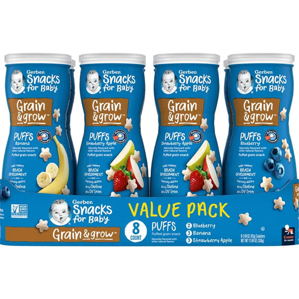 Gerber Baby Snacks For Baby Puffs Variety Pack, 8 pk./1.48 oz.