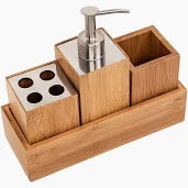 Honey-Can-Do 4-Pc. Bamboo Bathroom Set