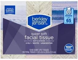 Berkley Jensen 3 Ply Facial Tissue, 65 ct./12 pk.