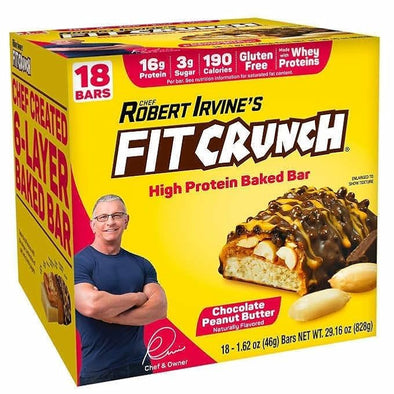 Robert Irvine's Fitcrunch Chocolate Peanut Butter, 18 ct