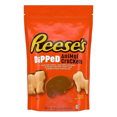 Reese's Milk Chocolate Peanut Butter Dipped Animal Crackers, 24 oz.