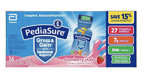 PediaSure Grow & Gain Kids Nutritional Shake Strawberry Ready-to-Drink Bottles, 24 pk./8 fl. oz.